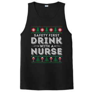 Safety First With Nurse Funny Ugly Christmas Ing Gift PosiCharge Competitor Tank