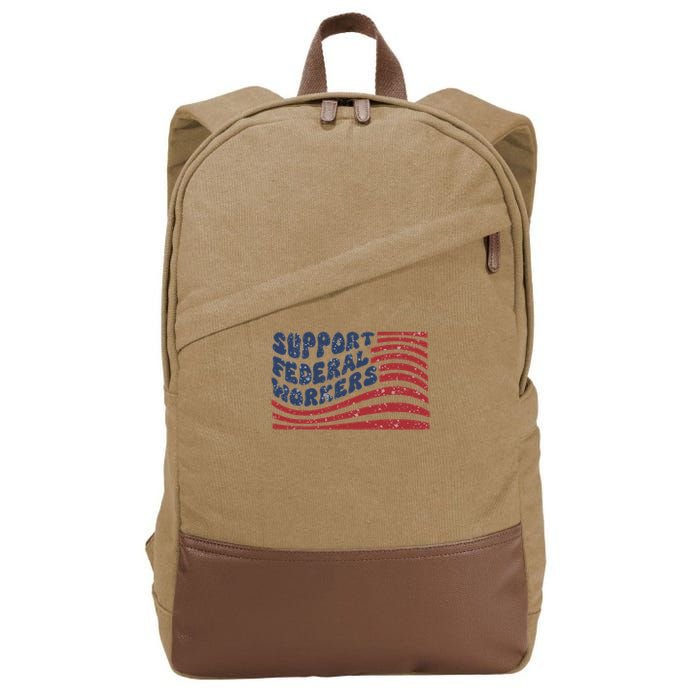 Support Federal Workers Flag Cotton Canvas Backpack