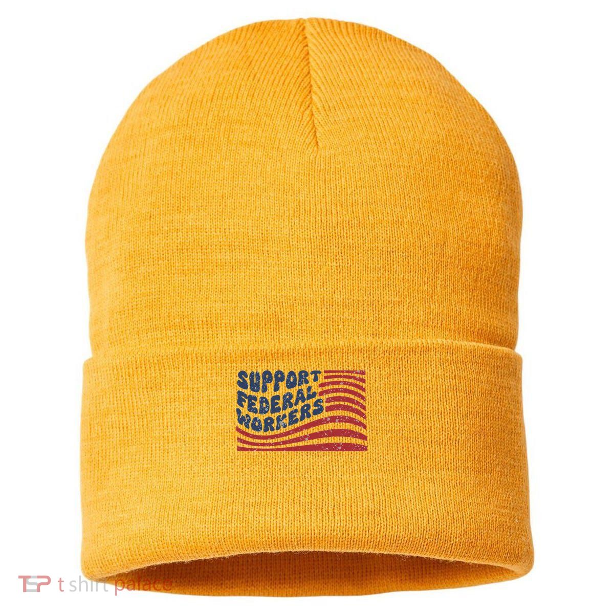 Support Federal Workers Flag Sustainable Knit Beanie