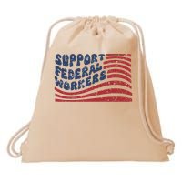 Support Federal Workers Flag Drawstring Bag