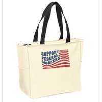 Support Federal Workers Flag Zip Tote Bag