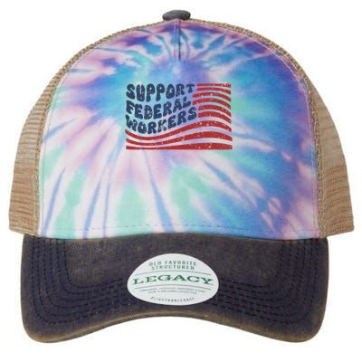 Support Federal Workers Flag Legacy Tie Dye Trucker Hat