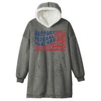 Support Federal Workers Flag Hooded Wearable Blanket