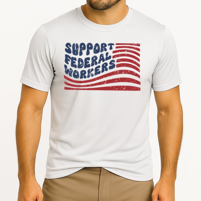 Support Federal Workers Flag Performance Shirt