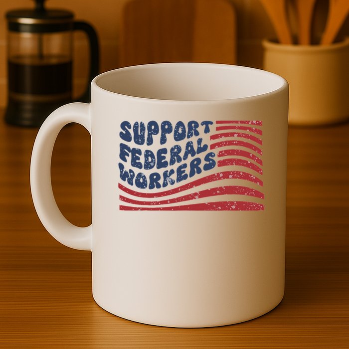 Support Federal Workers Flag Mug