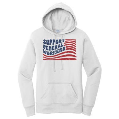 Support Federal Workers Flag Women's Pullover Hoodie
