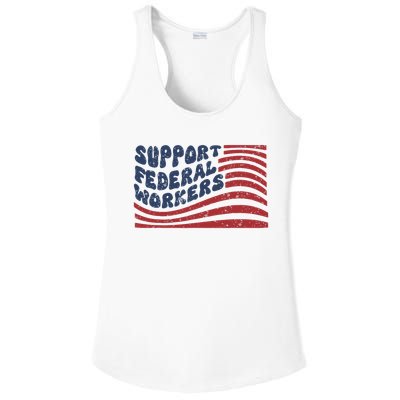 Support Federal Workers Flag Ladies PosiCharge Competitor Racerback Tank