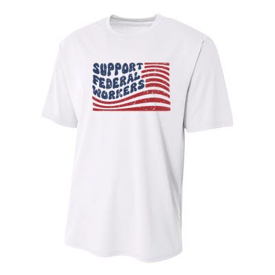 Support Federal Workers Flag Youth Performance Sprint T-Shirt