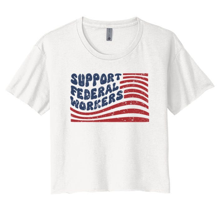 Support Federal Workers Flag Crop Top