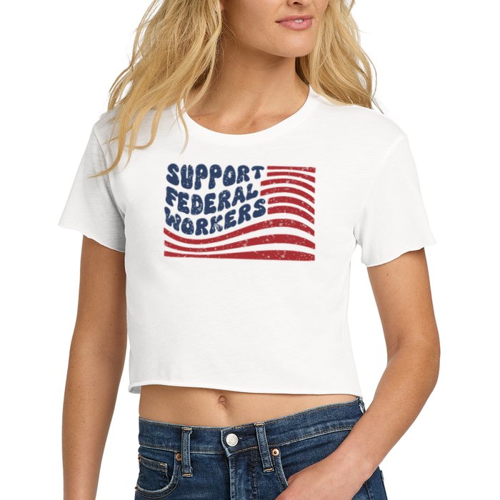 Support Federal Workers Flag Crop Top
