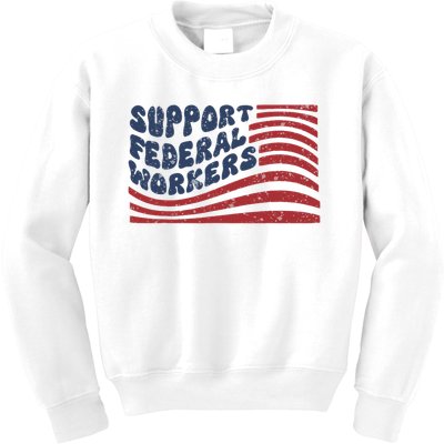 Support Federal Workers Flag Kids Sweatshirt