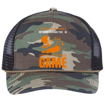 Sorry For What I Did During The American Football Game Retro Rope Trucker Hat Cap