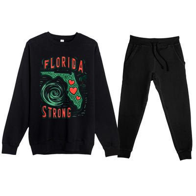 Support Florida Western Pray For Florida Strong Premium Crewneck Sweatsuit Set