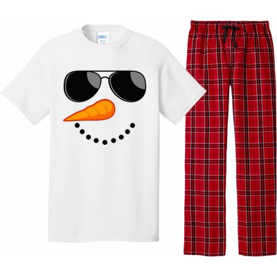 Snowman Face Winter Funny Family Christmas Pajama Set