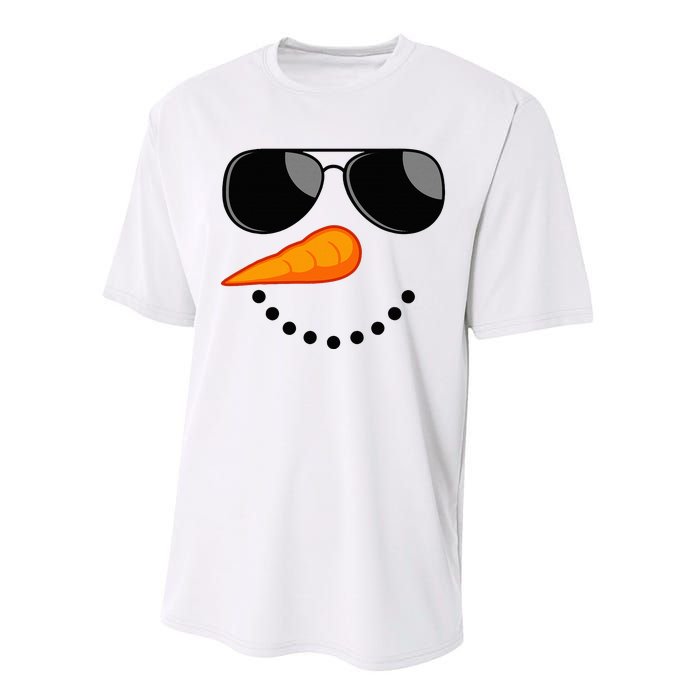 Snowman Face Winter Funny Family Christmas Performance Sprint T-Shirt