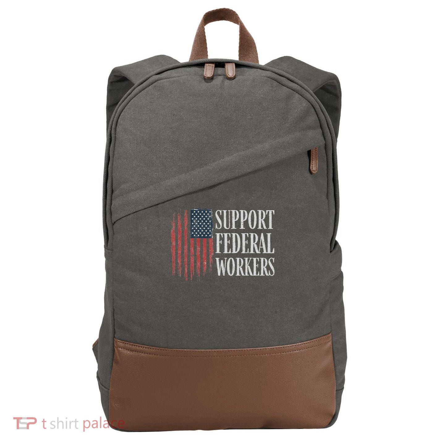 Support Federal Workers  Cotton Canvas Backpack