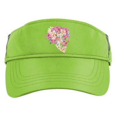 Skull Floral Watercolor Art Adult Drive Performance Visor