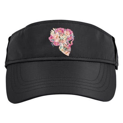 Skull Floral Watercolor Art Adult Drive Performance Visor
