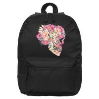 Skull Floral Watercolor Art 16 in Basic Backpack