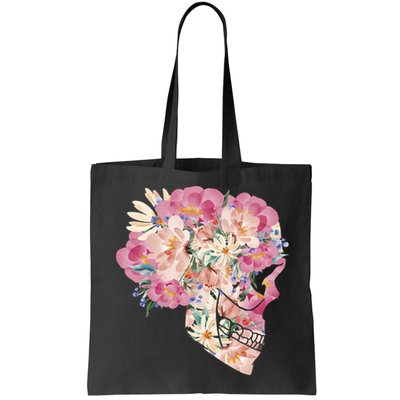 Skull Floral Watercolor Art Bag