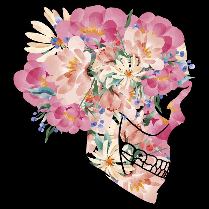 Skull Floral Watercolor Art Baby Bodysuit