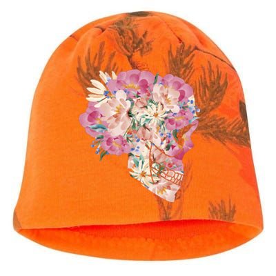 Skull Floral Watercolor Art Kati - Camo Knit Beanie