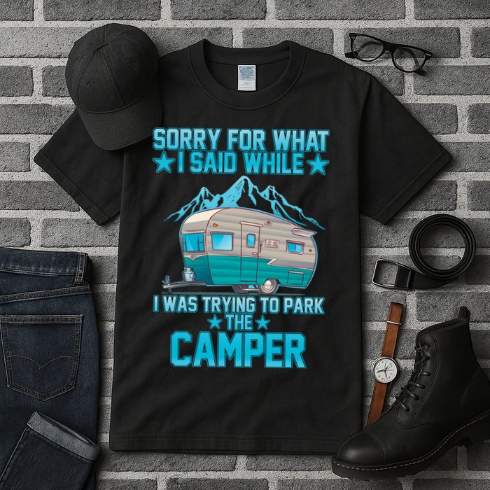 Sorry For What I Said While I Was Trying To Park The Camper Tall T-Shirt