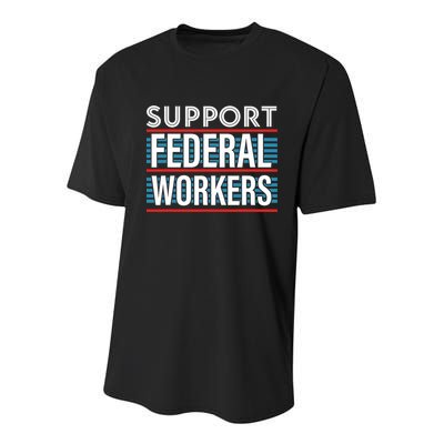 Support Federal Workers Youth Performance Sprint T-Shirt
