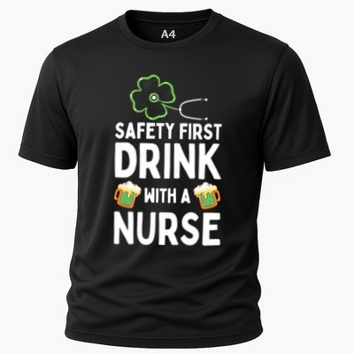 Safety First With A Nurse Beer Lovers St Patricks Day Cool Gift Performance Shirt