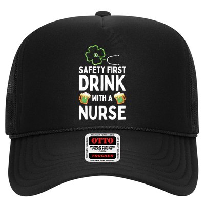Safety First With A Nurse Beer Lovers St Patricks Day Cool Gift Trucker Hat