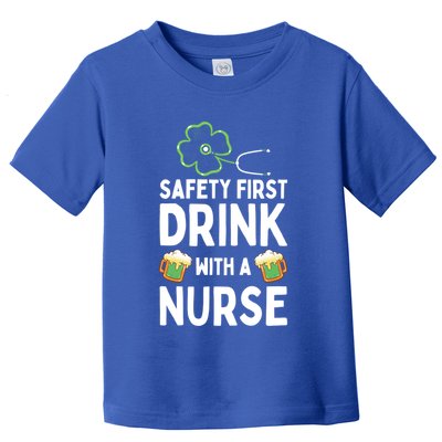 Safety First With A Nurse Beer Lovers St Patricks Day Cool Gift Toddler T-Shirt