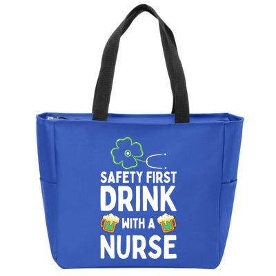 Safety First With A Nurse Beer Lovers St Patricks Day Cool Gift Zip Tote Bag