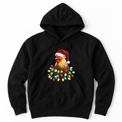 Santa Funny Xmas Tree Chicken Hilarious Christmas Hoodie