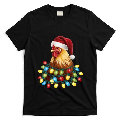 Santa Funny Xmas Tree Chicken Hilarious Christmas T-Shirt