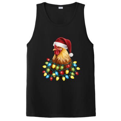 Santa Funny Xmas Tree Chicken Hilarious Christmas PosiCharge Competitor Tank