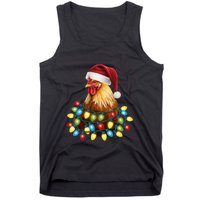 Santa Funny Xmas Tree Chicken Hilarious Christmas Tank Top