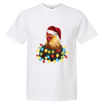 Santa Funny Xmas Tree Chicken Hilarious Christmas Garment-Dyed Heavyweight T-Shirt