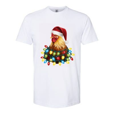 Santa Funny Xmas Tree Chicken Hilarious Christmas Softstyle CVC T-Shirt