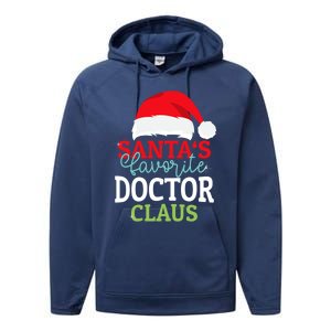 SantaS Favorite Xmas Doctor Christmas Claus Pjs Gift Performance Fleece Hoodie