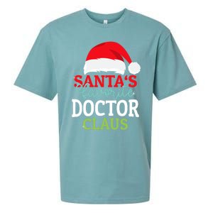 SantaS Favorite Xmas Doctor Christmas Claus Pjs Gift Sueded Cloud Jersey T-Shirt