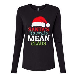 SantaS Favorite Xmas Mean Christmas Claus Pjs Gift Womens Cotton Relaxed Long Sleeve T-Shirt