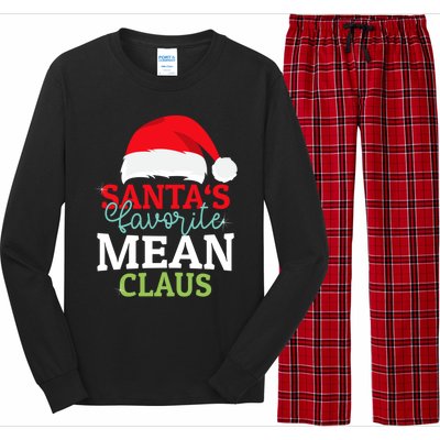 SantaS Favorite Xmas Mean Christmas Claus Pjs Gift Long Sleeve Pajama Set