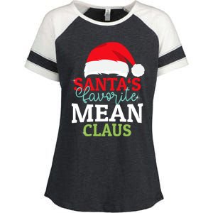 SantaS Favorite Xmas Mean Christmas Claus Pjs Gift Enza Ladies Jersey Colorblock Tee