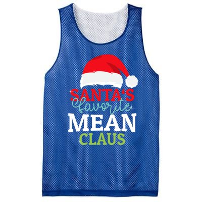 SantaS Favorite Xmas Mean Christmas Claus Pjs Gift Mesh Reversible Basketball Jersey Tank