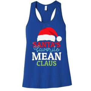 SantaS Favorite Xmas Mean Christmas Claus Pjs Gift Women's Racerback Tank