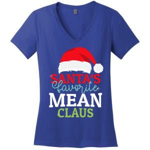 SantaS Favorite Xmas Mean Christmas Claus Pjs Gift Women's V-Neck T-Shirt