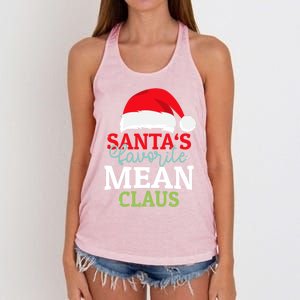 SantaS Favorite Xmas Mean Christmas Claus Pjs Gift Women's Knotted Racerback Tank