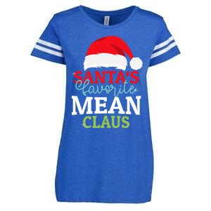 SantaS Favorite Xmas Mean Christmas Claus Pjs Gift Enza Ladies Jersey Football T-Shirt