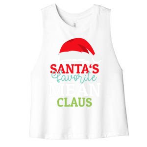 SantaS Favorite Xmas Mean Christmas Claus Pjs Gift Women's Racerback Cropped Tank