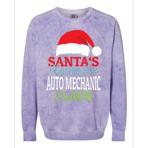 Santas Favorite Xmas Auto Mechanic Christmas Claus Pjs Colorblast Crewneck Sweatshirt